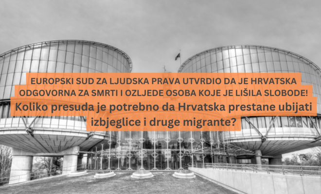 European Court of Human Rights finds Croatia responsible for the DEATHS and INJURIES of persons it deprived of liberty!

See full report from #ECRE member <a href="/CMSZagreb/">Centar za mirovne studije/Centre for Peace Studies</a> 
🔗bit.ly/3Wlxj0v