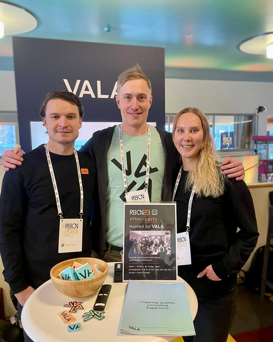 VALAgroup's tweet image. #RoboCon2023 is on! Come say hi at our stand and get a sweet treat from us.🍬🤖
#RoboCon #RobotFramework #testautomation