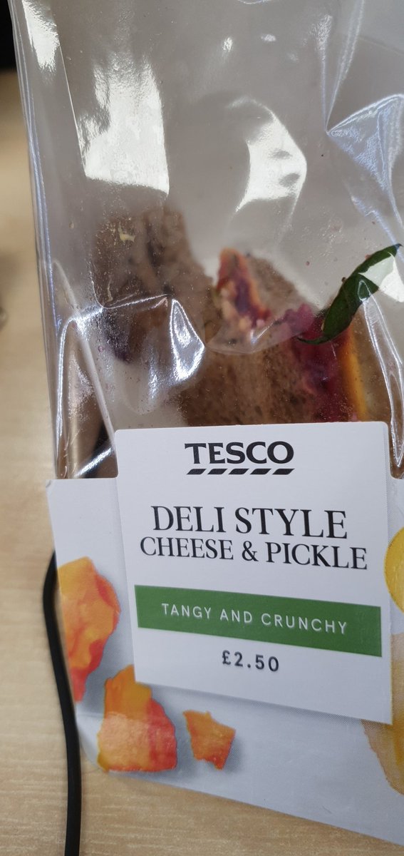 .<a href="/Tesco/">Tesco</a> this label was not the tastiest addition to my deli cheese and pickle sandwich. As a vegetarian (and someone who prefers not to be ill) I also hope that the defrost label wasn't attached to anything meaty. Please advise