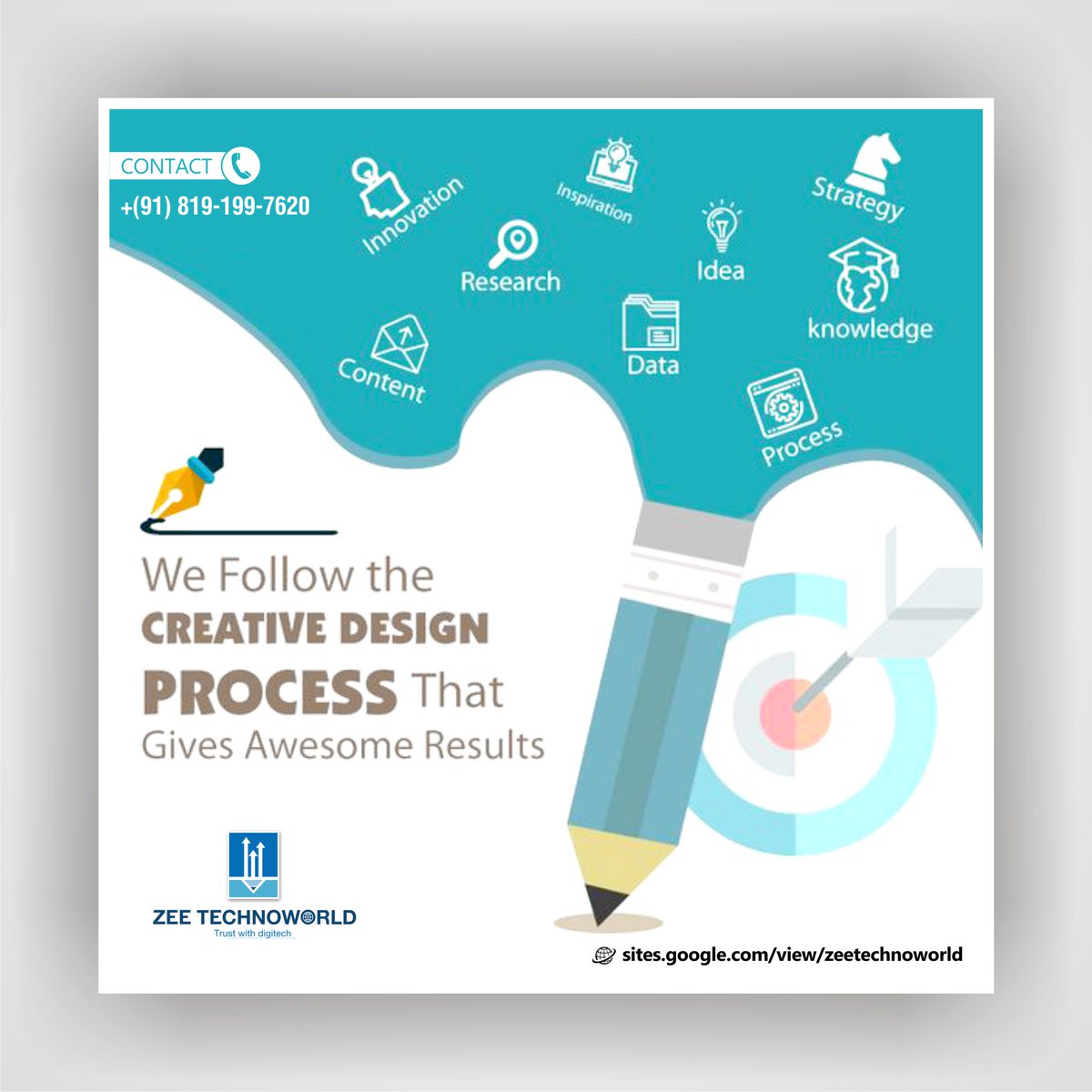 zeetechnoworld's tweet photo. We follow the creative design process that gives impressive results.
Visit us: https://t.co/7tjEXpnm33
Call us: +91-8191997620
#graphicdesign #studyresearch #inspiration #innovation #branddesign #corporate #design #ideas #knowledge #data #process #content https://t.co/xFJySdyd3Q