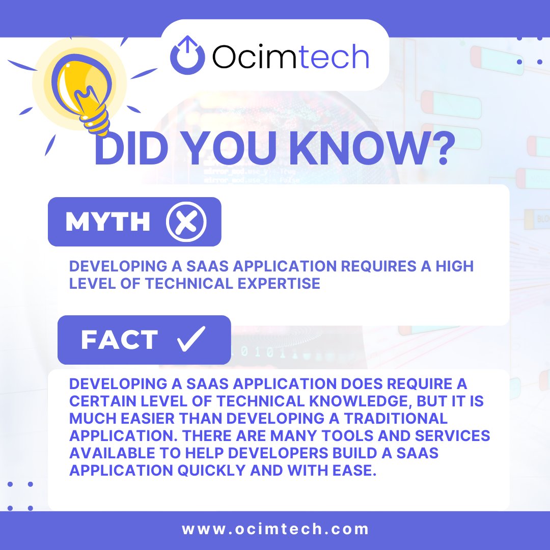 ocimtech's tweet photo. This post will examine the facts and myth around SaaS application development. https://t.co/l4mkbM5UDE