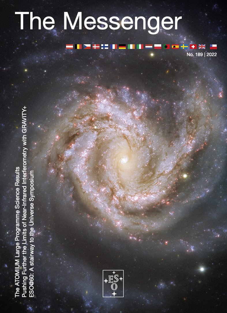 1/ It's #ESOUsersDay! Issue 189 of The Messenger is out. Highlights include science results of the ATOMIUM survey of M-type stars with <a href="/almaobs/">ALMA Observatory📡</a>, the planned upgrade to <a href="/GravityPlus_VLT/">GRAVITY+</a>, and ESO's role in advancing the <a href="/UN/">United Nations</a> Sustainable Development Goals.

🔗 eso.org/sci/publicatio…