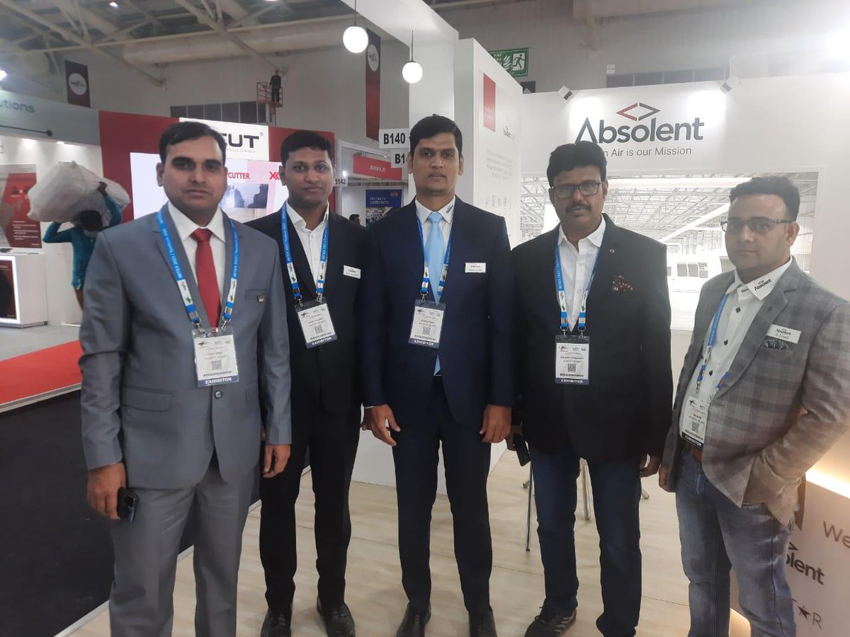 Good luck to the team in India on the Absolent Air Care Group stand at IMTEX in Bangalore which started today

Come and see us on Stand B140, Hall 4 👋 

<a href="/AbsolentAirCare/">AbsolentAirCareGroup</a>