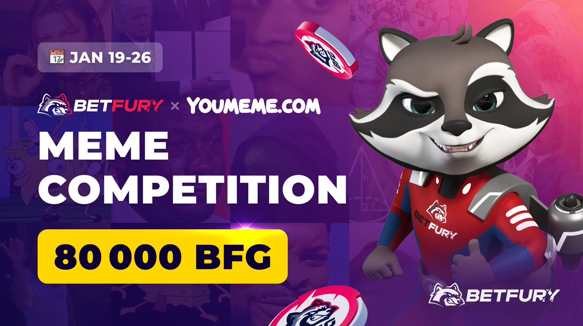 #BetFury x <a href="/YouMemeWorld/">YouMeme.com</a> partnership
😄80 000 #BFG Meme Contest😄
bit.ly/3W9UY49
Prove you're the funniest #Meme King👑

How to win?
⏣ Create a funny meme about BetFury
⏣ Follow Rules on YouMeme

More details👇
betfury.tv/3HfI2oZ
Show your meme skills now💰