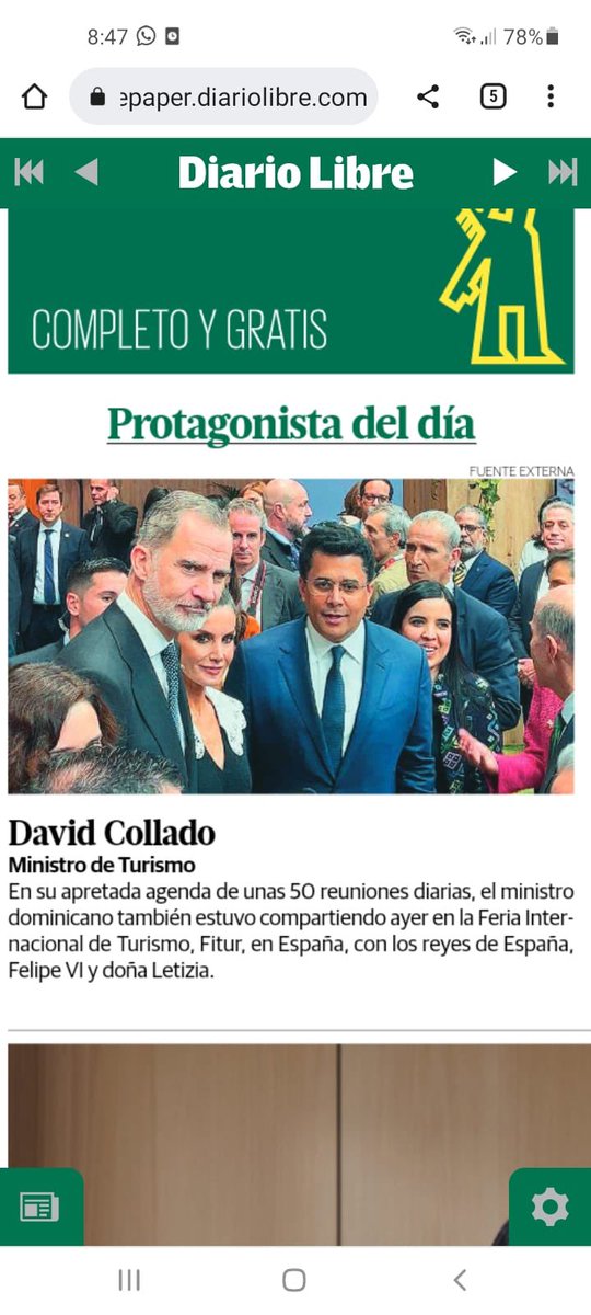 chanelsocial's tweet photo. De su apretada agenda de más de 50 reuniones, el ministro de turismo sacó un momentito para compartir con los reyes de España . https://t.co/MpnAztKOpk