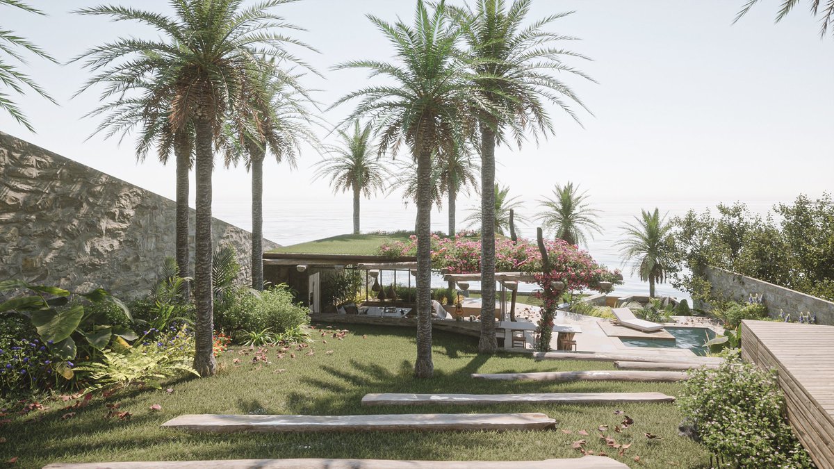 Los espacios exteriores e interiores se conectan de manera fluida, creando una sensación de continuidad, en este nuevo #proyecto en El Salvador. Los materiales naturales, como la piedra y la madera, predominan en todo el #diseño, dando un toque cálido y acogedor al ambiente.