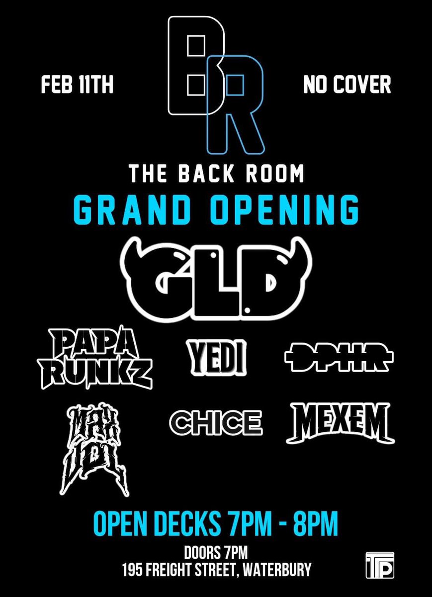 We got <a href="/gldworldwide/">GLD</a> and a stacked lineup of local talent for the grand opening of The Back Room on February 11th!