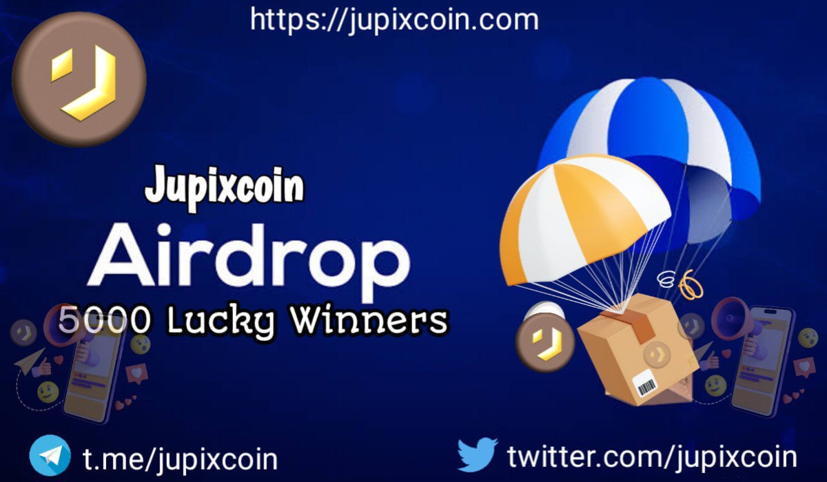 New #airdrop: Jupixcoin
Reward: 2,000,000 Jupix (~$6) 
News: Integration
Distribution date: February 18th

🔗Airdrop Link: t.me/JupixcoinAirdr…