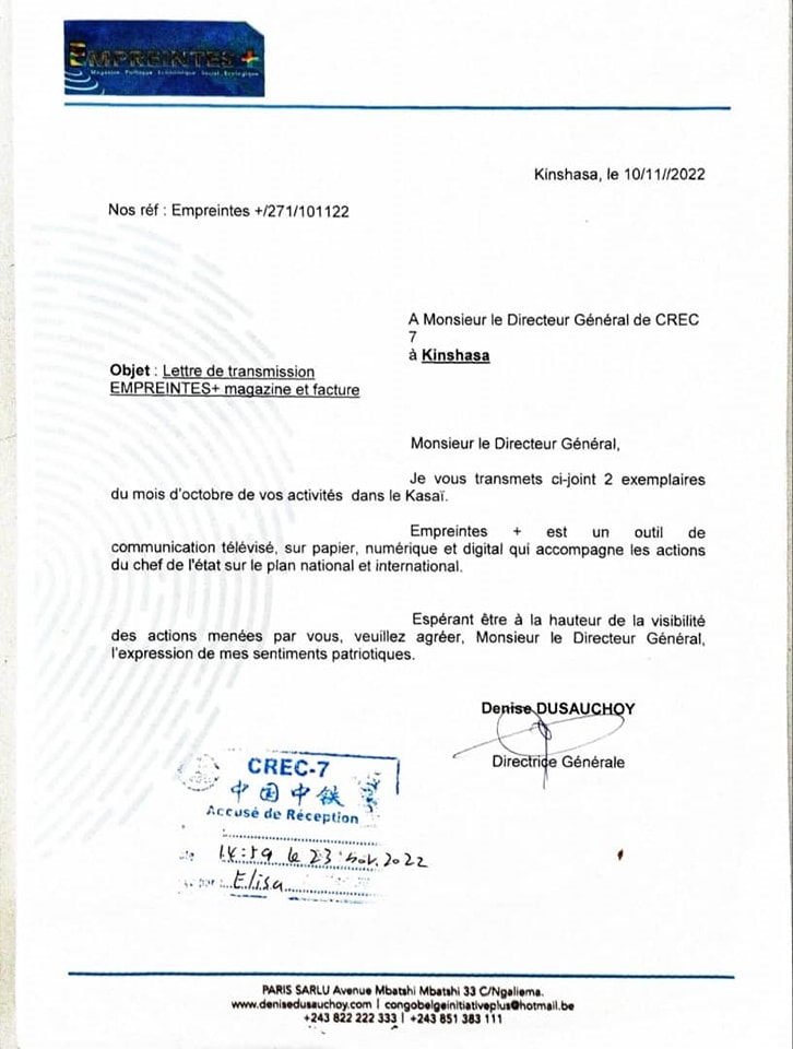 Ibandagrace's tweet photo. Denise Dusauchoy mise à nue ! Beaucoup se demandent pourquoi Denise Moukendy Duchosoy s'est mise à attaquer les travaux de #CREC 7 au Kasai. 
Voilà la source du conflit. Sa tentative d'extorsion de 10 mille dollars américains. Voici la réponse Crec 7. Tous des voleurs frappeurs https://t.co/2Fefjkcpqp