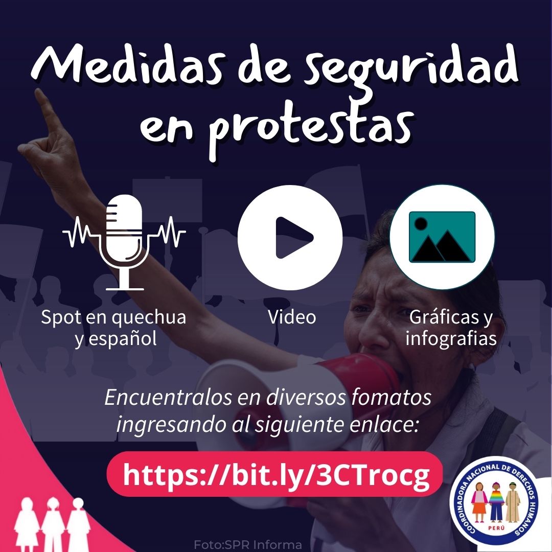 RedMuqui's tweet photo. 🔴Medidas de Seguridad antes, durante las marchas y en caso de detención, en la comisaría y luego de la liberación
🔊 Spot en español https://t.co/BlhYmr4xei
🔊 Spot en Quechua https://t.co/inpFaEJpA6
🔗Más formatos aquí https://t.co/2OKzw0LxtA
📢Difunde y comparte 
Vía @cnddhh https://t.co/41Y5pP3nFR