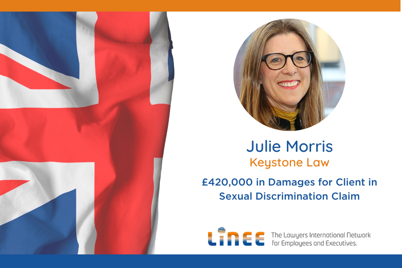 IntlExecLawyers's tweet photo. Congratulations to LINEE U.K. member and employment solicitor Julie Morris of @Keystone_Law for securing a £420,000 damages award from the tribunal for a client who alleged she was subjected to #sexualdiscrimination and #sexualharassment in her workplace. https://t.co/VpAYf0ff8F