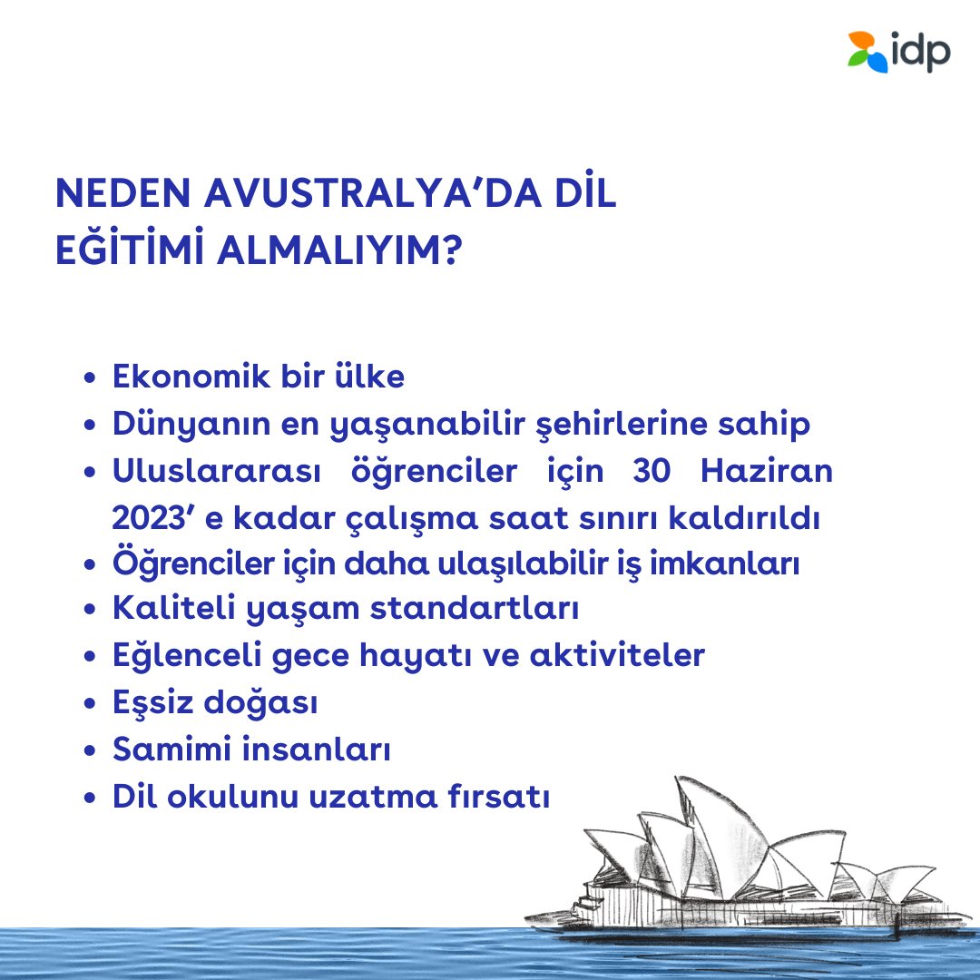 idpturkiye's tweet photo. Avustralya’da eğitim almak istiyorsanız doğru adrestesiniz 😊
Dil okulu için vize süreçleri kısaldı, 30 Haziran 2023’e kadar çalışma saat sınırı kaldırıldı. #australia #avustralya #yurtdışı #yurtdışındayaşam #studyabroadaustralia #yurtdışıeğitim https://t.co/g9Az46Sr8P