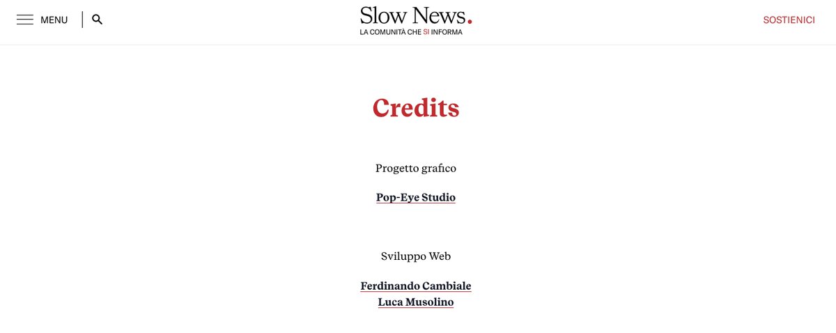 NdrCcc's tweet photo. Di solito, quando si annuncia il sito nuovo di un giornale, si parte dalla home. 
Io preferisco farlo partendo dalla pagina che sembra più inutile e laterale, ma che contiene i nomi più importanti.
Quelli di chi ci ha lavorato. 
Quelli a cui dire GRAZIE.
https://t.co/3SrwA266To https://t.co/50MAe0enR8