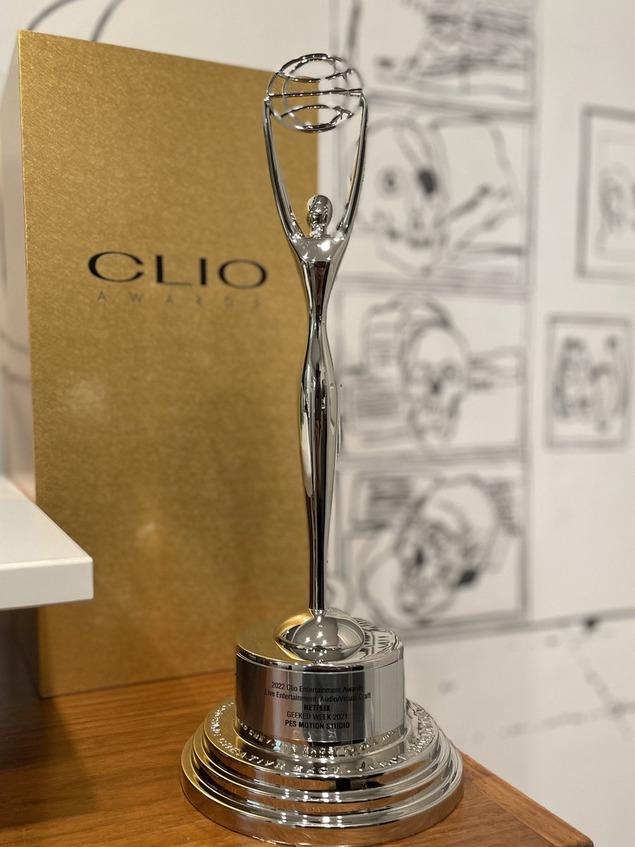 MotionPes's tweet photo. The silver Clio statuette arrived at our Chicago office!
PES MOTION STUDIO won this coveted award for our work on Netflix Geeked Week 2021.
Thanks to The Clio Awards
#Clios #Creativity #Marketing #Awards #Awards #pesmotionstudio #motiondesign #agency #motionGraphics https://t.co/3atAi7jcnV