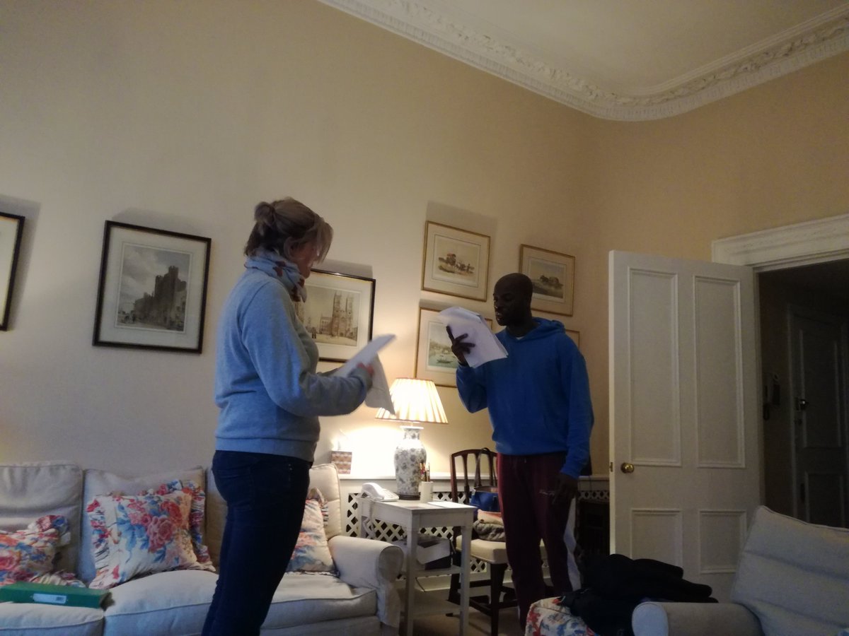 Spot_Lit_Ed's tweet photo. Final prep for our next #Othello #GCSELiterature workshop! Running lines & playing with props! Excited for our visit to @harrowschool this week! #theatreineducation #Englishteachers #Shakespeare #dynamiceducation #cieGCSE https://t.co/yHmD1O39De
