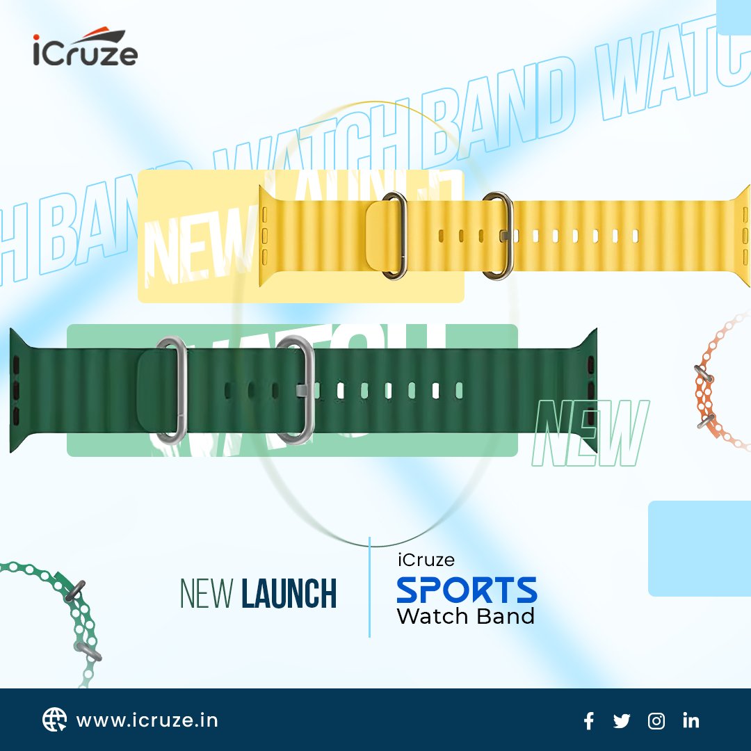 iCruzeindia's tweet image. Now available multi-color iCruze Sports Watch Band.✨

#iCruze #Watchband #ProntoMax #prontopro #Callingwatch #accessories 
#band #Tranding #trandingpost #NewLaunch #watches #sports #travelling 
#watchstrap #straps #lifestyle #iCruzeWatchBands
