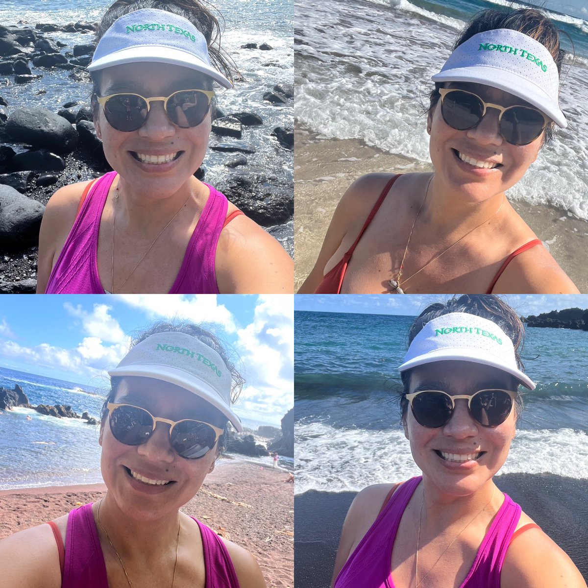 Represented #UNT on 4 different beaches in Maui! Can’t decide which color of sand was my favorite, loved them all. #GoMeanGreen #UNTAlumni