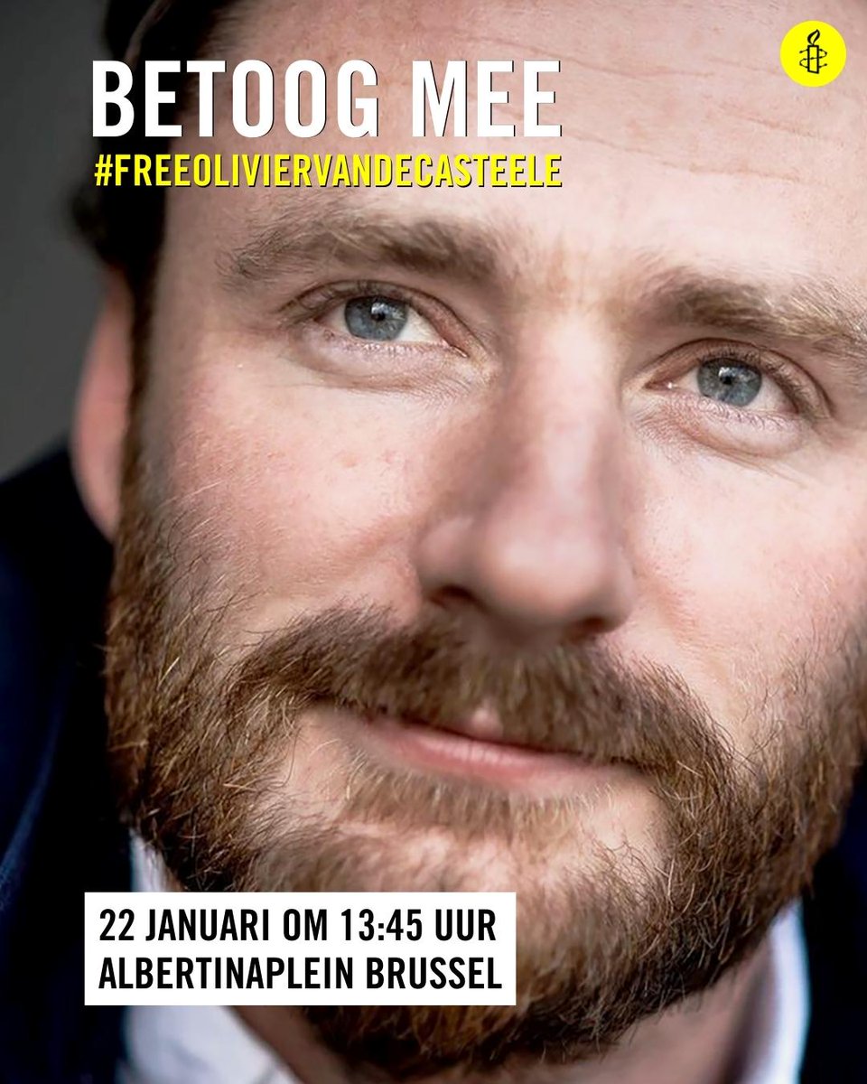 Vandaag is de verjaardag van Olivier Vandecasteele. Hij wordt 42 en zal de dag alleen doorbrengen in een koude isoleercel. Uit solidariteit roepen we iedereen op om zo 22/01 om 13:45u naar het Albertinaplein in Brussel te komen. #FreeOlivierVandecasteele 👇facebook.com/events/7474606…