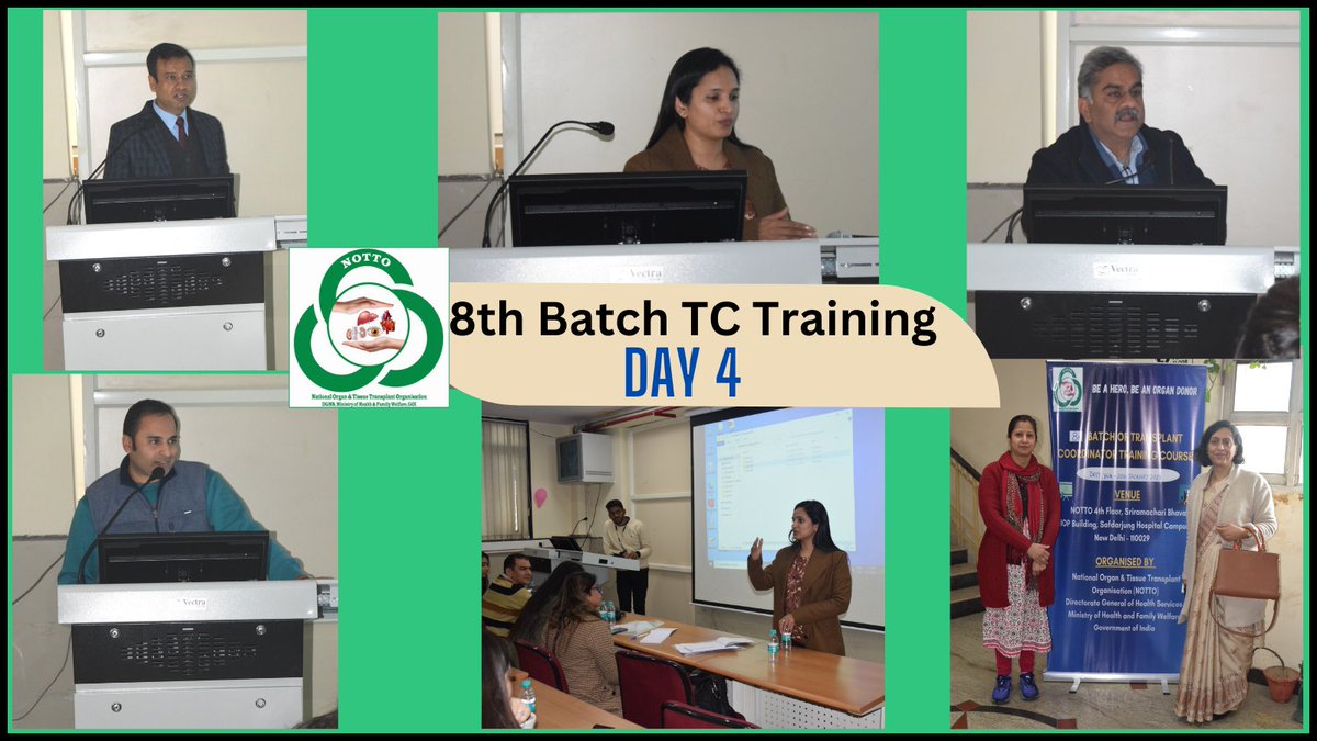 NottoIndia's tweet photo. 4th Day of 8th Batch Transplant Coordinator Training Course from NOTTO 2023.
#GiftofLife
#AmritMahotsav 
#organdonation https://t.co/jZeOl9uSZL