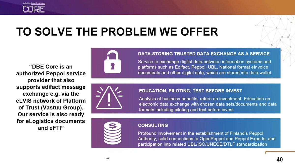 ITS_Finland's tweet image. Next on stage @dahlberg_tomi talking about Fact Wallet from DBE Core.
The hot topic is the Fact Wallet, the use of which was highlighted for us by Tomi Dahlberg. Thank you very much!
In the future, we will most certainly use services where Fact Wallet is needed. 

#DigiLog2023