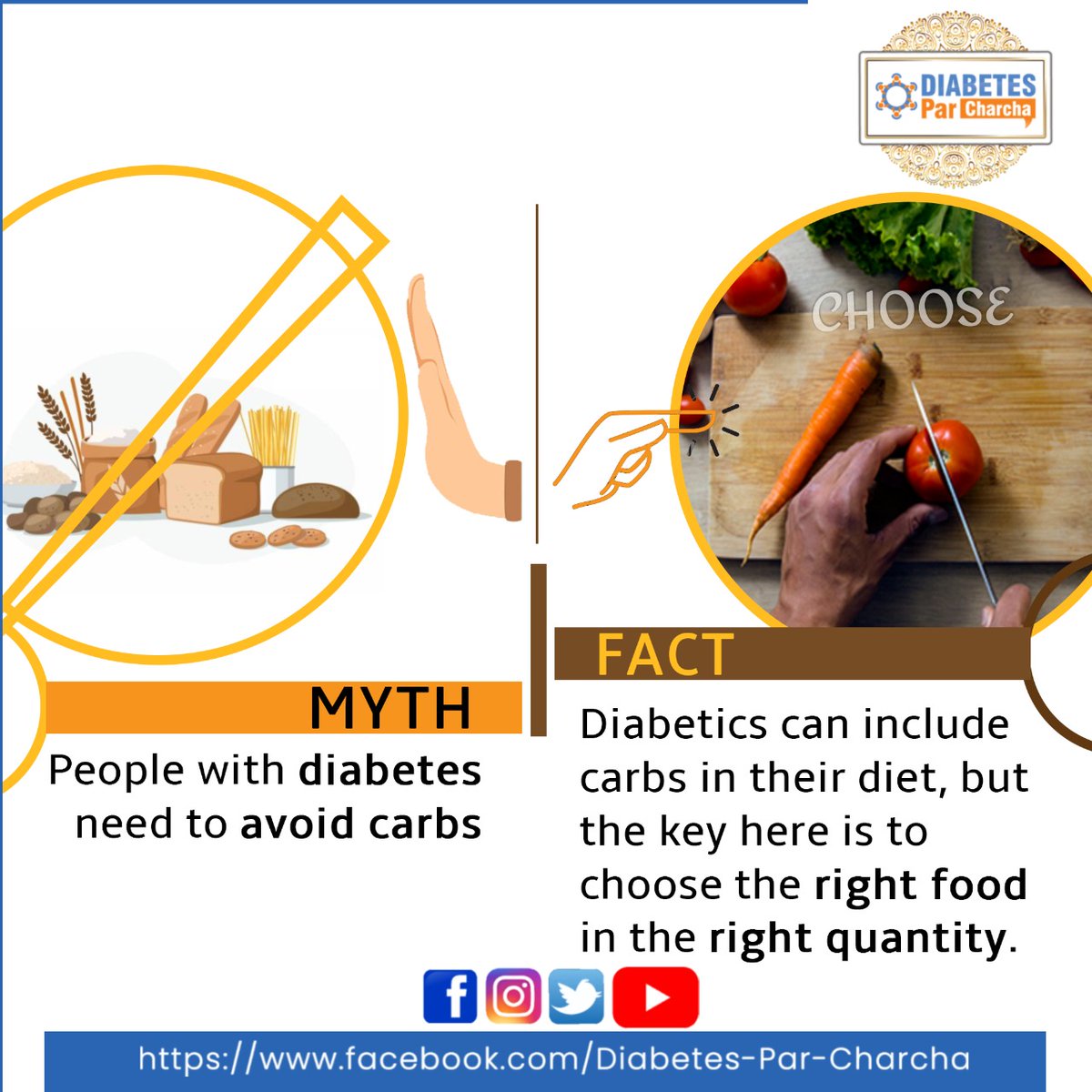 Diabetesparchar's tweet photo. Diabetics should really me mindfull of choosing the the carbs &amp; the portion in their meals . 
Right type &amp; right portion of the Carbs plays a vital role in Diabetic diet 
#diabetesawareness #diabetesmilletus #bestendocrinologistsofindia #diabetestreatment #type1diabetes https://t.co/WLnwF3KveI