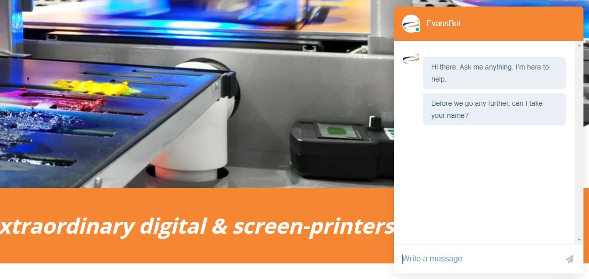 EvansGraphics's tweet image. The EvansBot will help guide visitors to our website to key information relating to their upcoming print projects. It can also assist with quotes, testimonials and callbacks. Simply start a conversation on our Homepage…

#print #design #printhelp

hubs.la/Q01xt3V-0