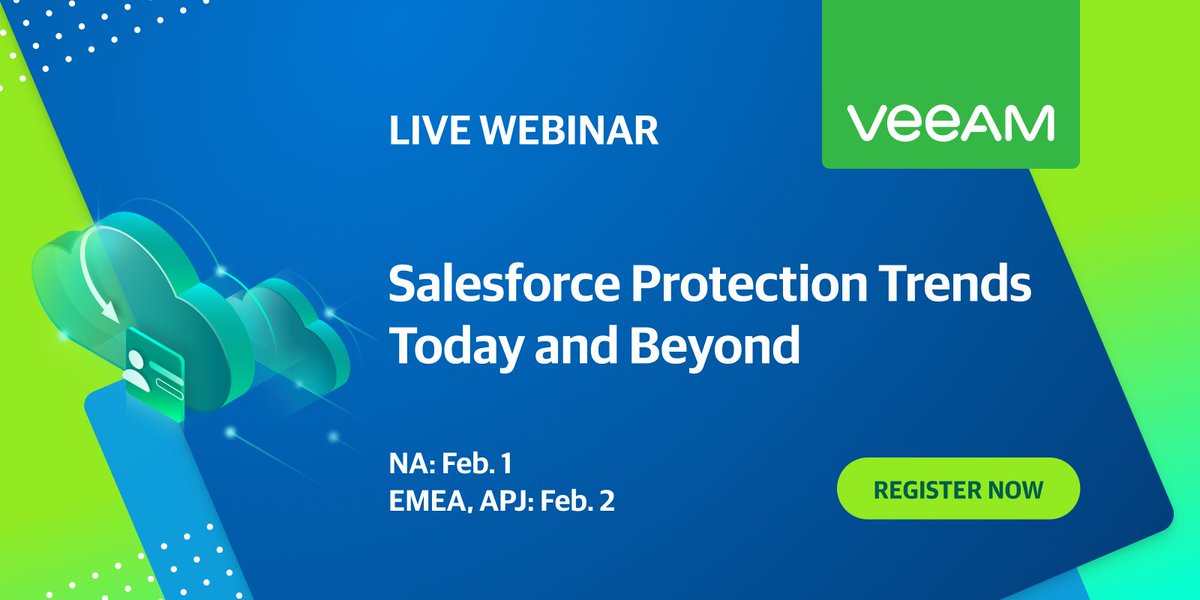 EricSDougherty's tweet image. Veeam: #Salesforce protection… today and beyond! 🚀 Join #Veeam’s @Jbuff & Alison Connor for our live webinar to hear about the results from the 2022 Salesforce Protection Trends Report – key drivers & trends, why #SalesforceBackup matters and more. …