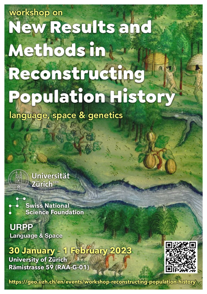 UZH Geography (@uzh_geo) on Twitter photo How did human culture and genes evolve?
A workshop on new results and methods in reconstructing population history brings together scholars from #linguistics, #genetics, #geography, and #anthropology. Jan 30 - Feb 1, 2023 @uzh_en geo.uzh.ch/en/events/work… <a href="/UZH_SPUR/">Language and Space / Sprache und Raum</a>
<a href="/GraduateCampus/">UZH Graduate Campus</a> How did human culture and genes evolve?
A workshop on new results and methods in reconstructing population history brings together scholars from #linguistics, #genetics, #geography, and #anthropology. Jan 30 - Feb 1, 2023 @uzh_en geo.uzh.ch/en/events/work… <a href="/UZH_SPUR/">Language and Space / Sprache und Raum</a>
<a href="/GraduateCampus/">UZH Graduate Campus</a>