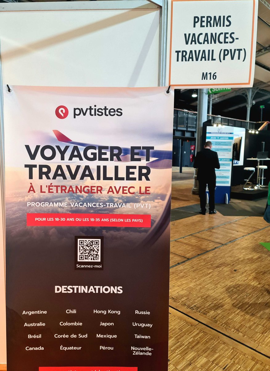 #PARIS : on vous attend sur le stand M16 du <a href="/salondutravail/">Salon du Travail & Mobilité professionnelle</a> aujourd'hui jusqu'à 18 h et demain toute la journée 😀
🌏 Vous pourrez également rencontrer <a href="/AmbCanFrance/">Ambassade du Canada en France</a>, <a href="/Quebec_FR/">Québec en France</a> ou encore @pole_emploi, et bien d'autres !

#SalonDuTravail #SalonDuTravail2023 #pvt #pvtistes