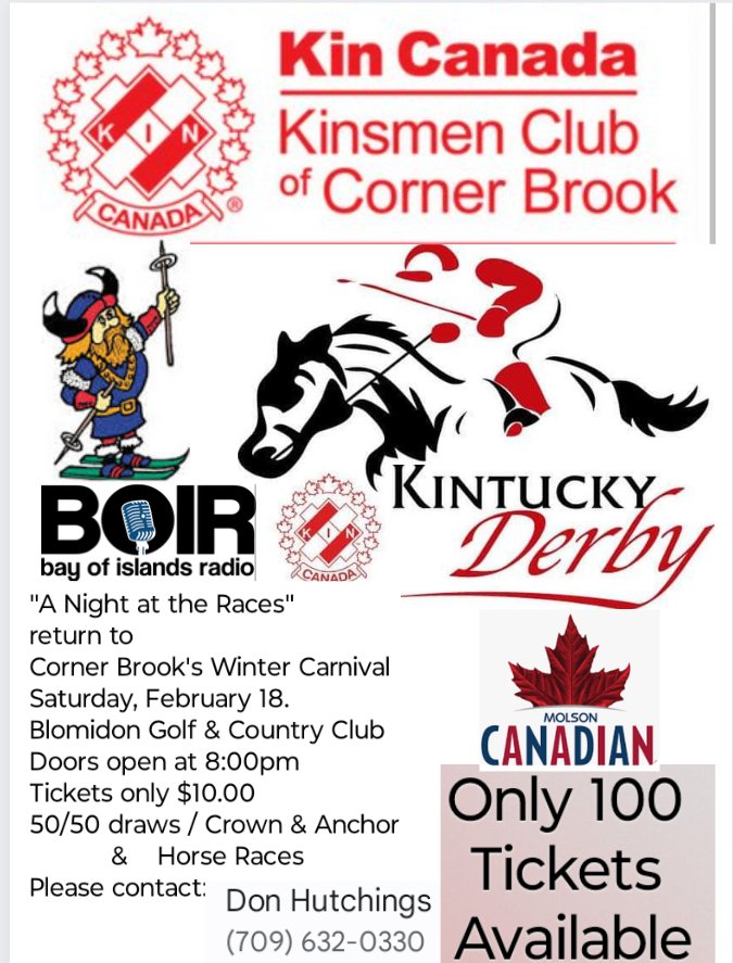 Look at what's back #cornerbrook .  Join us for a Night at the Races during #cornerbrookwintercarnival.
