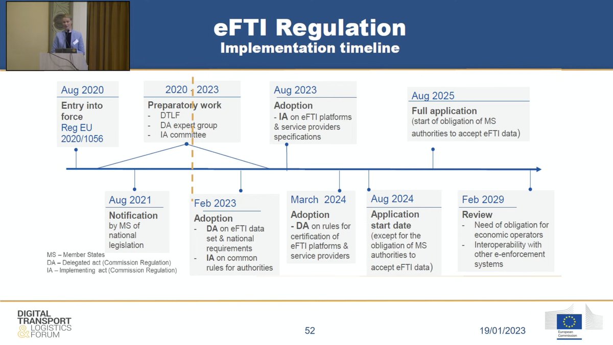 ITS_Finland's tweet image. DigiLog 2023 seminar is underway.
eFTI Regulation the enforcement process opened up for us by Ulrika Hurt.
DIGINNO, @UlrikaHurt, Digilogistika Keskus 

Huge thanks for a great performance Ulrika Hurt!
#eFTI #CEFTransport #digitaltransport #DigiLog2023