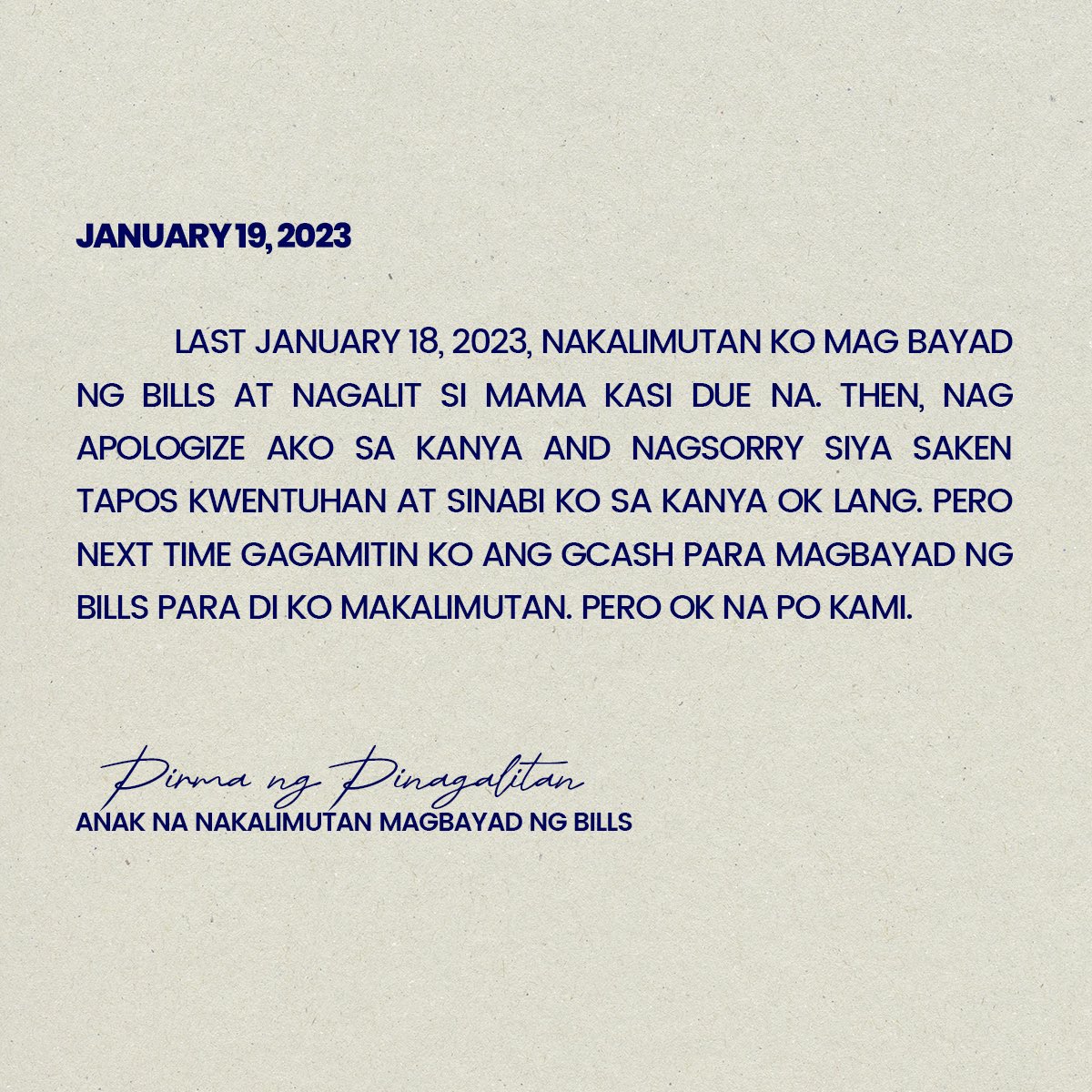 gcashofficial's tweet photo. 'Wag na makalimot sa bayarin! Basta may GCash, kayang-kaya mo mag-Pay Bills kahit saan. Download GCash now para OK na kayo lagi ni mama! https://t.co/YQxsEBPlYa