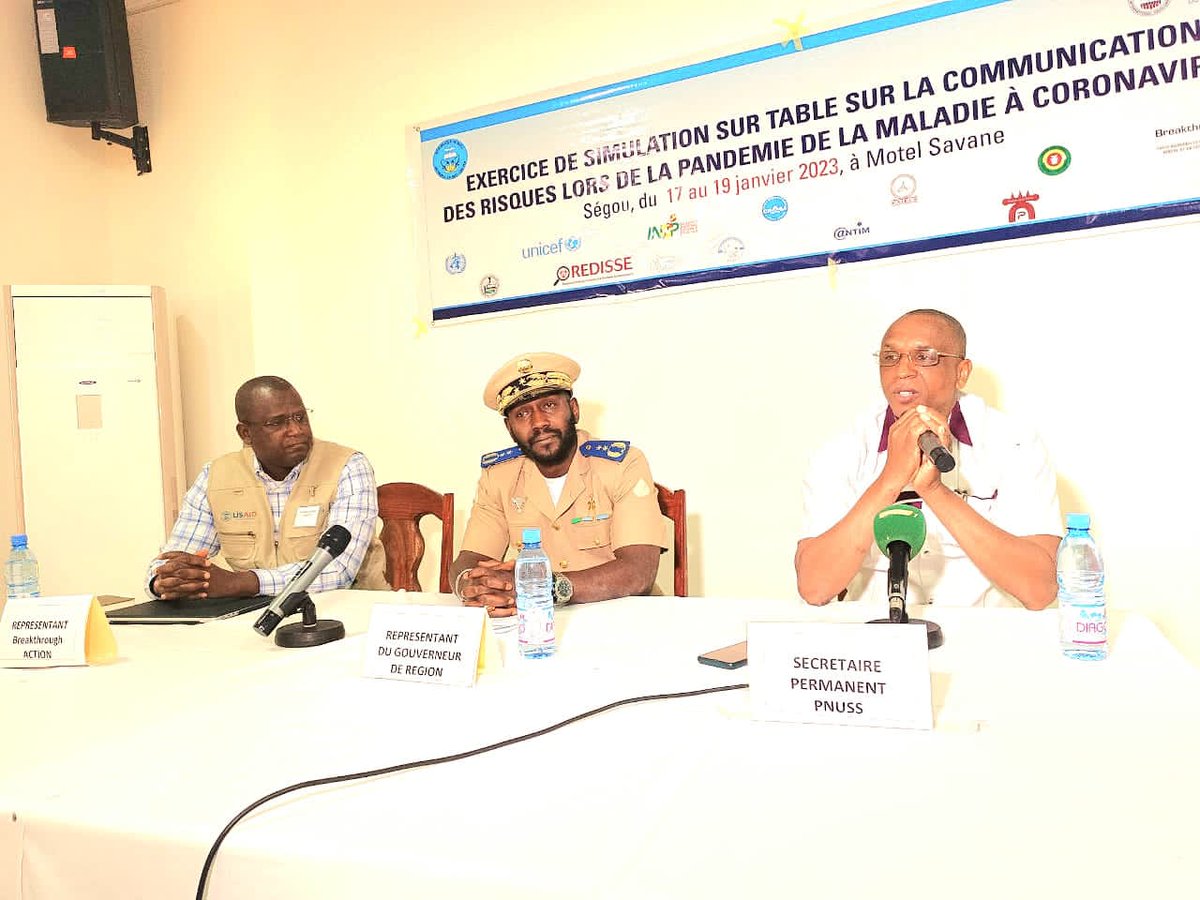 cniecs's tweet photo. Le premier exercice de #simulation sur la "communication des risques lors de la pandémie de la #COVID19 " au #Mali a été organisé du 17 au 19 Janvier 2023 sous la coordination du Département des Opérations d’Urgence de #Santé #Publique (#DOUSP) et avec l’appui de @USAIDMali
#CREC https://t.co/0kyCENfgvE