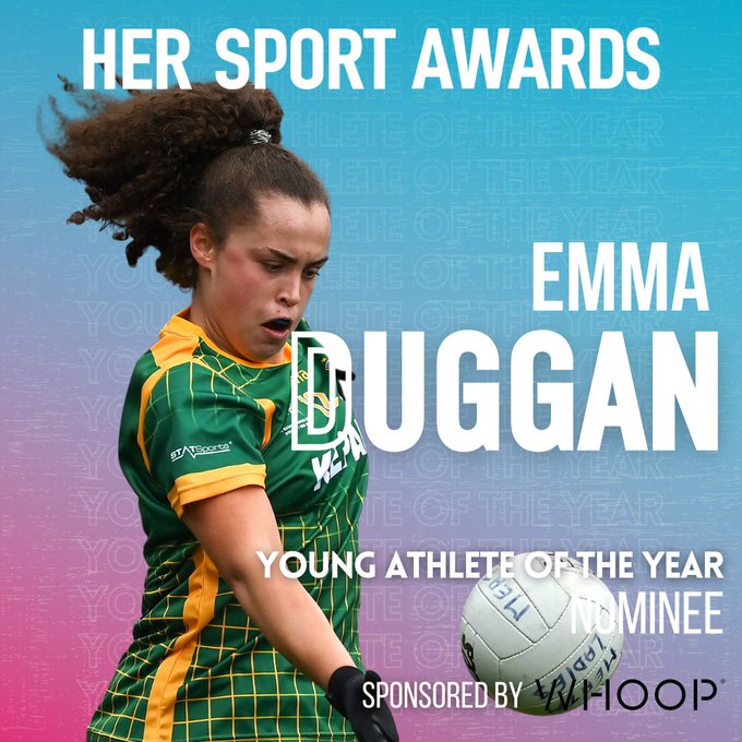 HerSportDotIE's tweet photo. At only 20, Emma Duggan has already two All-Ireland Senior medals for @meathladiesMLGF and 2 All-Star awards to her name while also starring for her club 
@DunboyneGAA💥

Vote for Emma here: https://t.co/XJGM24xjXQ
Voting Closes Sunday!!  

@whoop @LadiesFootball @LeinsterLGFA https://t.co/0fXuVZ6EYG