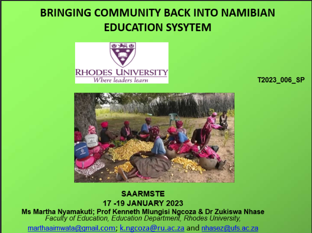 saarmste's tweet photo. #saarmste Martha N Nyamakuti, Kenneth Ngcoza &amp; Zukiswa Nhase presenting a wonderful presentaion about bringing community back into Namibian Education system.
#NamibiaChapter https://t.co/PMjhMee6Ly