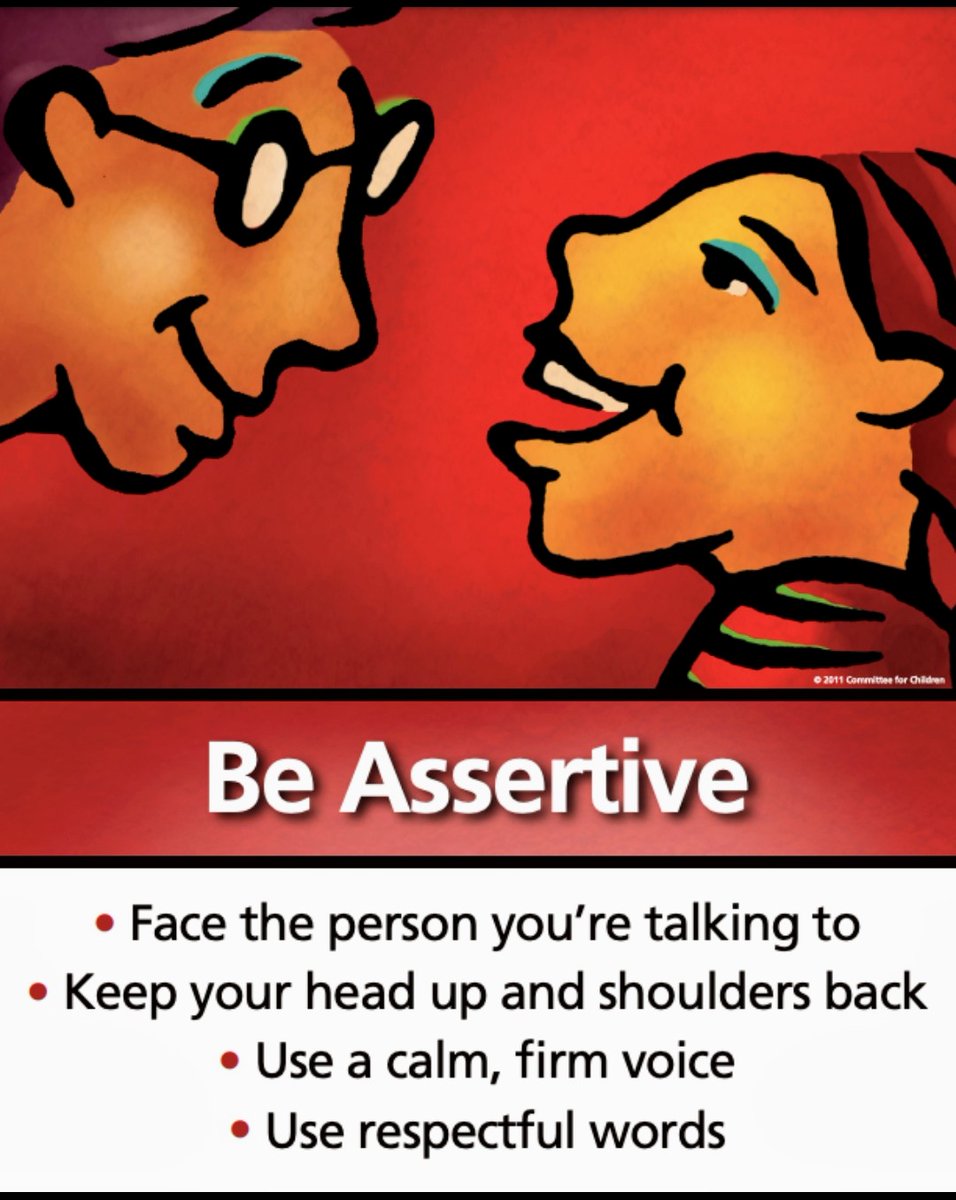 Students identified which of these "assertive choices" they plan to include in their animation on #scratch