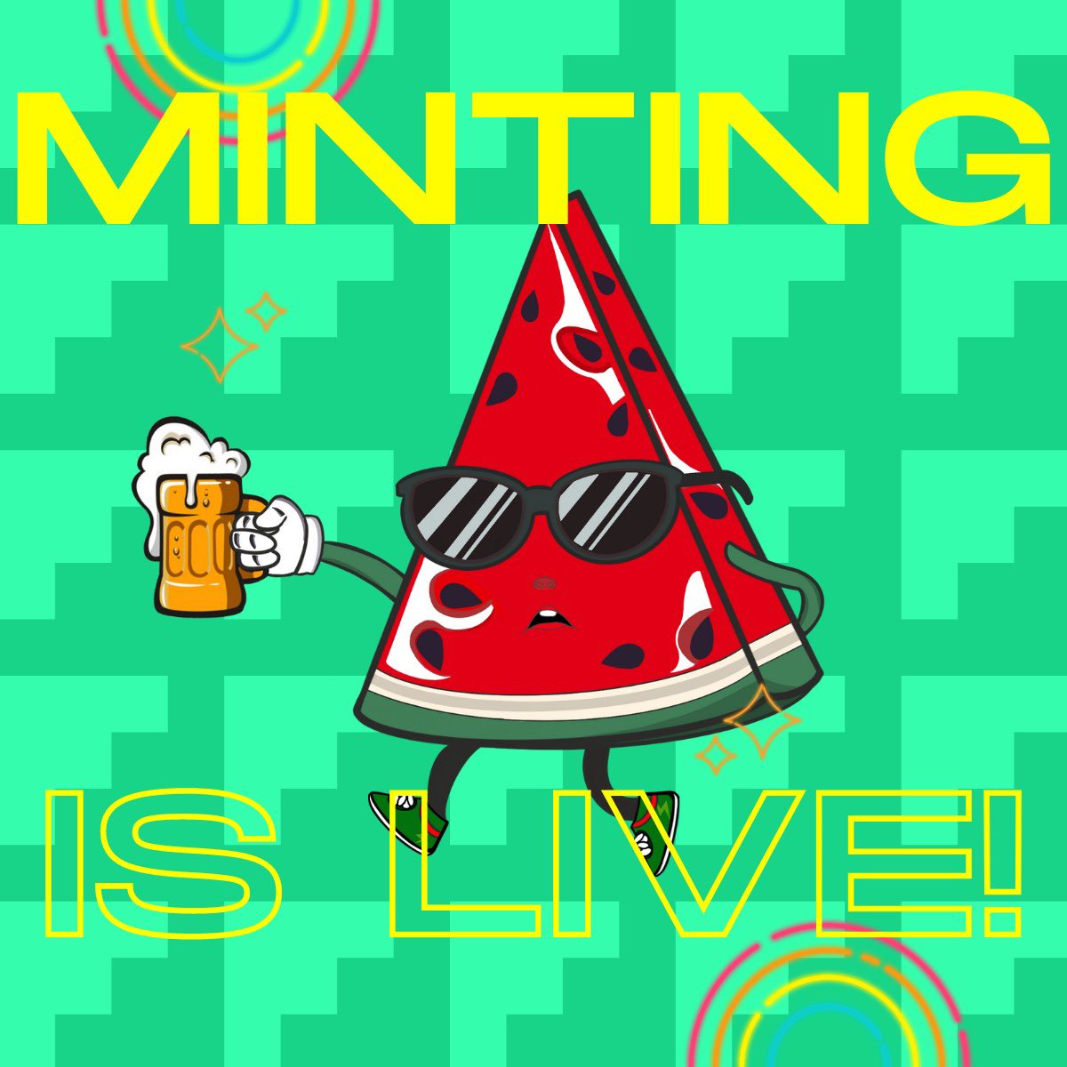 DfinityFruit's tweet photo. Minting Is Live!
Grab your Casual Watermelon! 🍉 

Holders Casual Watermelon granted 1:1 airdrop for future collections!

Mint: https://t.co/g9Zwk0FH7I

#ICP #NFT #NFTs #NFTCommunity #NFTCollection https://t.co/8wQnnZa75f