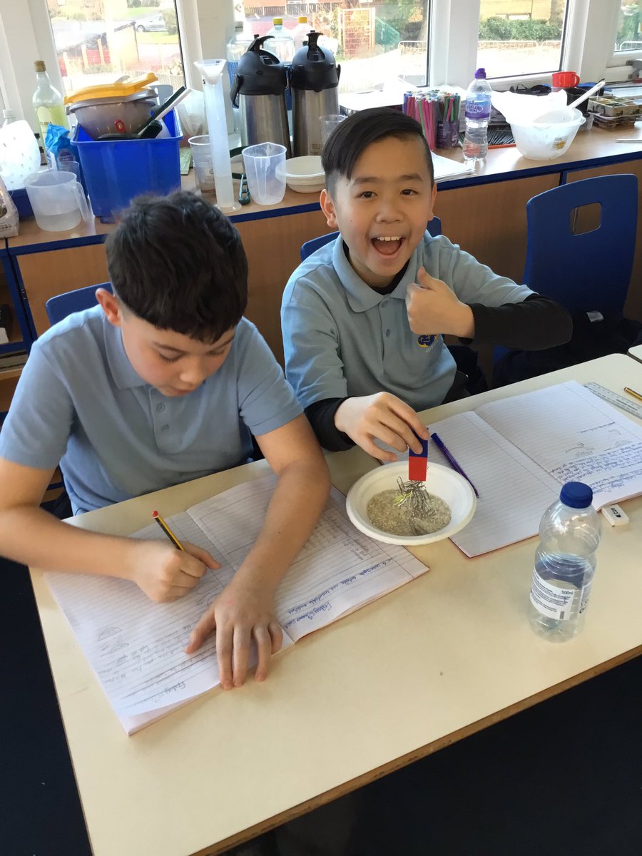 StJosephU's tweet photo. Year 6 have been separating different material by sieving, filtration, magnetism and distillation. #SJUscience https://t.co/B0SoLa2ZQx