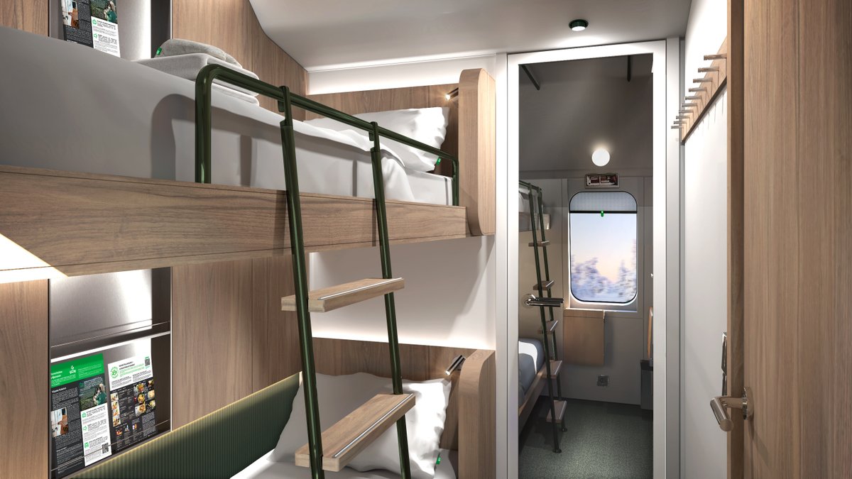 KuudesDesign's tweet photo. A train cabin like a hotel room – Kuudes helps @VRmatkalla  elevate their night train customer experience. 

#yhteisellämatkalla #interiordesign #yöjuna #train https://t.co/vinNb32nwk