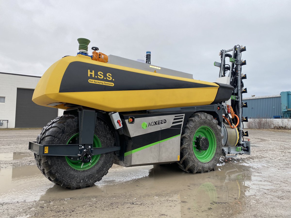 Behold… the Agbot. Going to be a game changer for orchards 🌳🍎 #autonomoussprayer #firstinCanada #ontag #agtech #ProvideAgro <a href="/HolSprayingSys/">Hol Spraying Systems</a> <a href="/Spray_Guy/">Jason Deveau</a>
