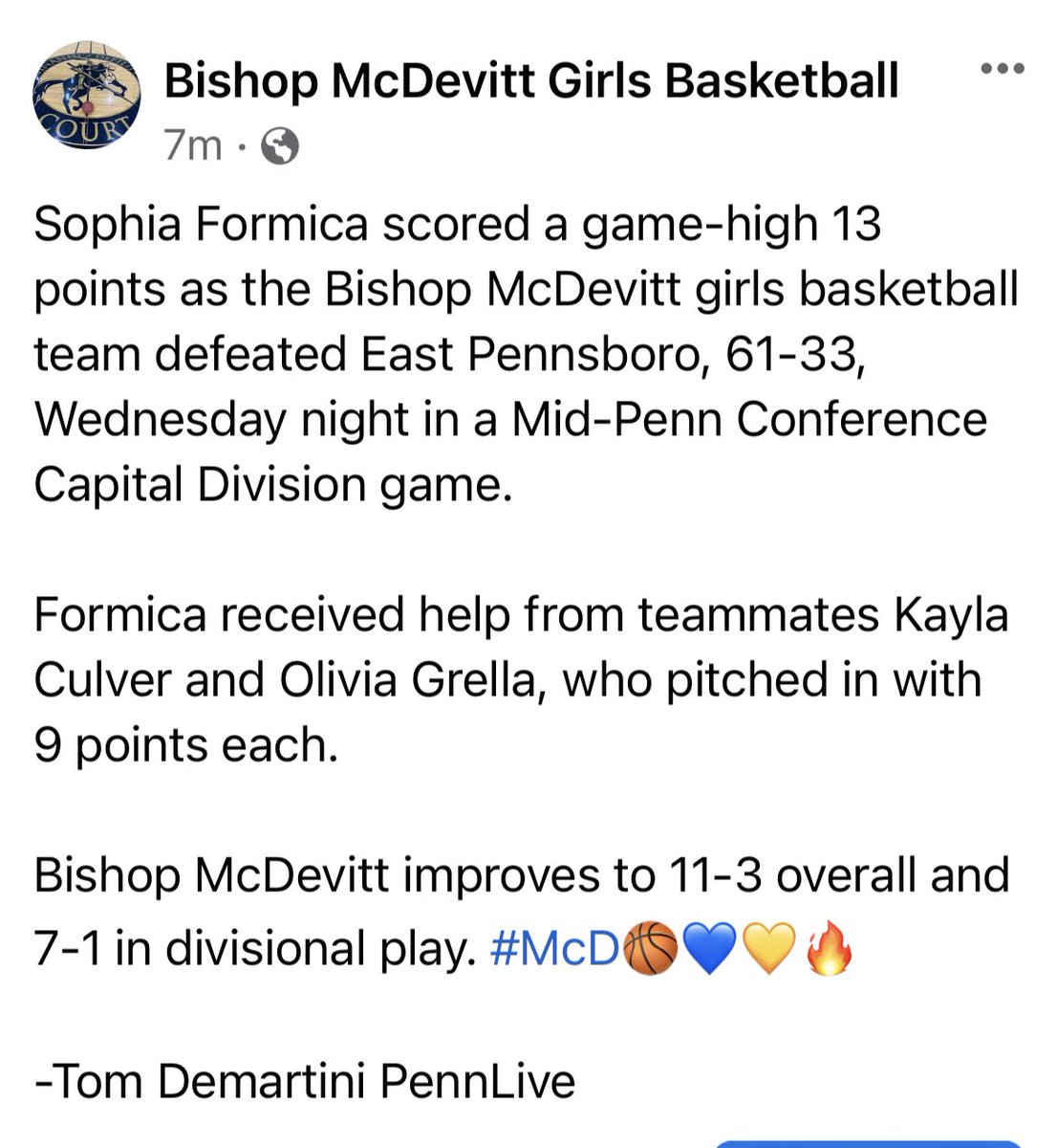 Bishop McDevitt Girls Basketball tweet media