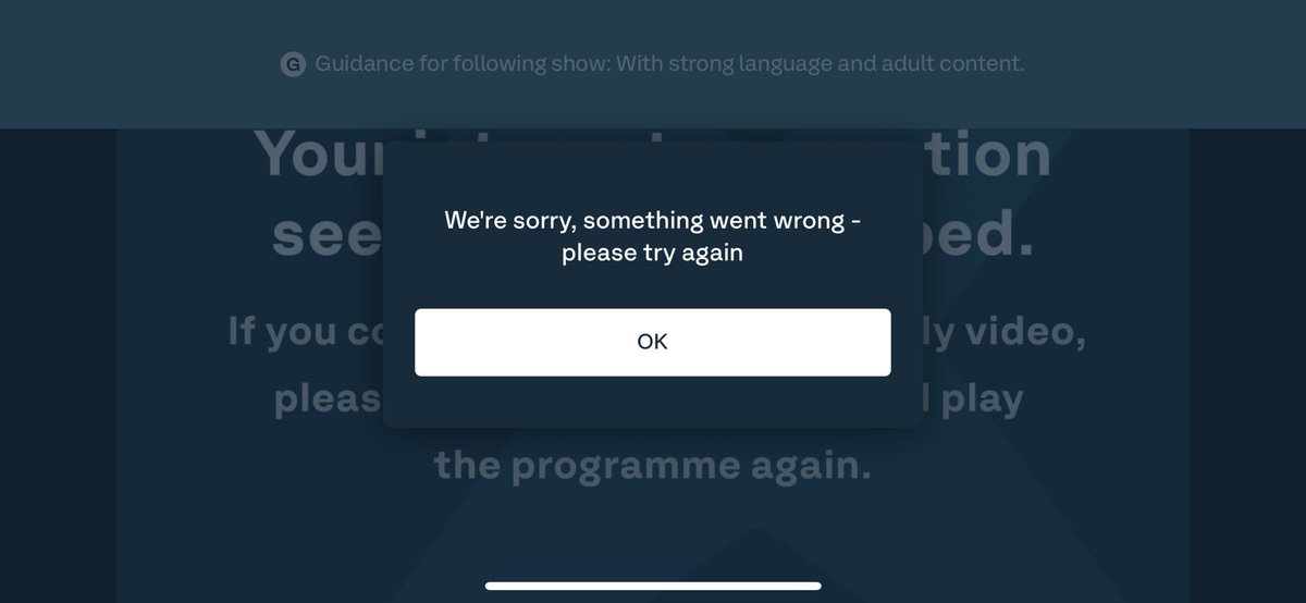 sparker26's tweet photo. @ITVXhelp @ITVX iPhone. Every time I try to watch something it says this and has done since I got the update https://t.co/Q9hxz1U0hA