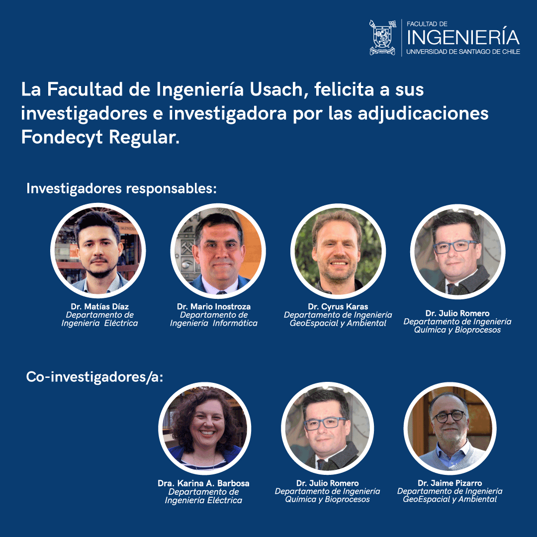 UsachIngenieria's tweet photo. Felicitaciones!. En el último llamado, los resultados  favorecieron a la FING @usach con 7 adjudicaciones, continuando con la sostenida alza de adjudicaciones de los últimos 3 años y que son reflejo de la excelencia de nuestra I+D #fondecyt https://t.co/wyYasxysnt