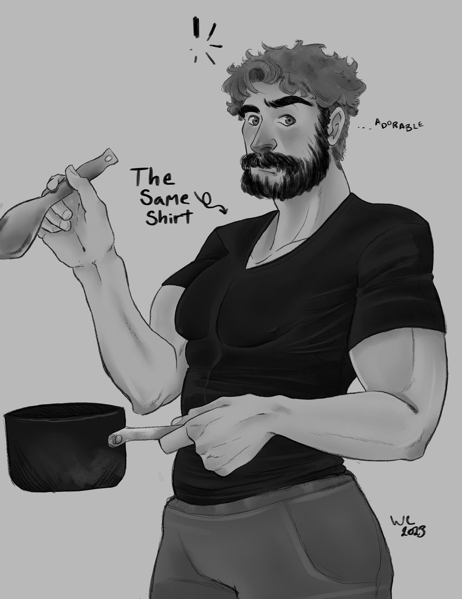 xcowboycolossus's tweet photo. A little snippet of a scene I wrote.
I wanted to visualize their size difference without them standing right next to each other.
I do love a size difference kink. #Procreate #procreateart #OC #maleocs #gayocs #bl #digitalart #sizedifference https://t.co/Bd7HofZLyF