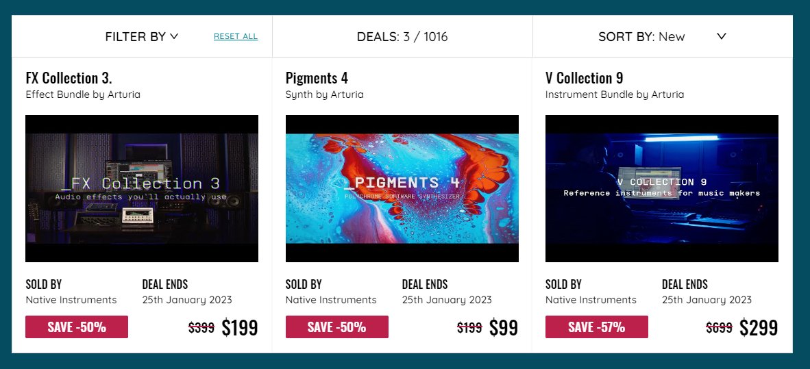 AudioNeed's tweet image. Check it out! 🎹 🎧 💥 Get 50% off on @ArturiaOfficial&apos;s V Collection 9, FX Collection 3, and Pigments 4. Now through January 25th, only @NI_News!

👉  audioneed.com/deals/software…

#audiosoftware #Arturia #Synths #MusicProduction #SoundDesign