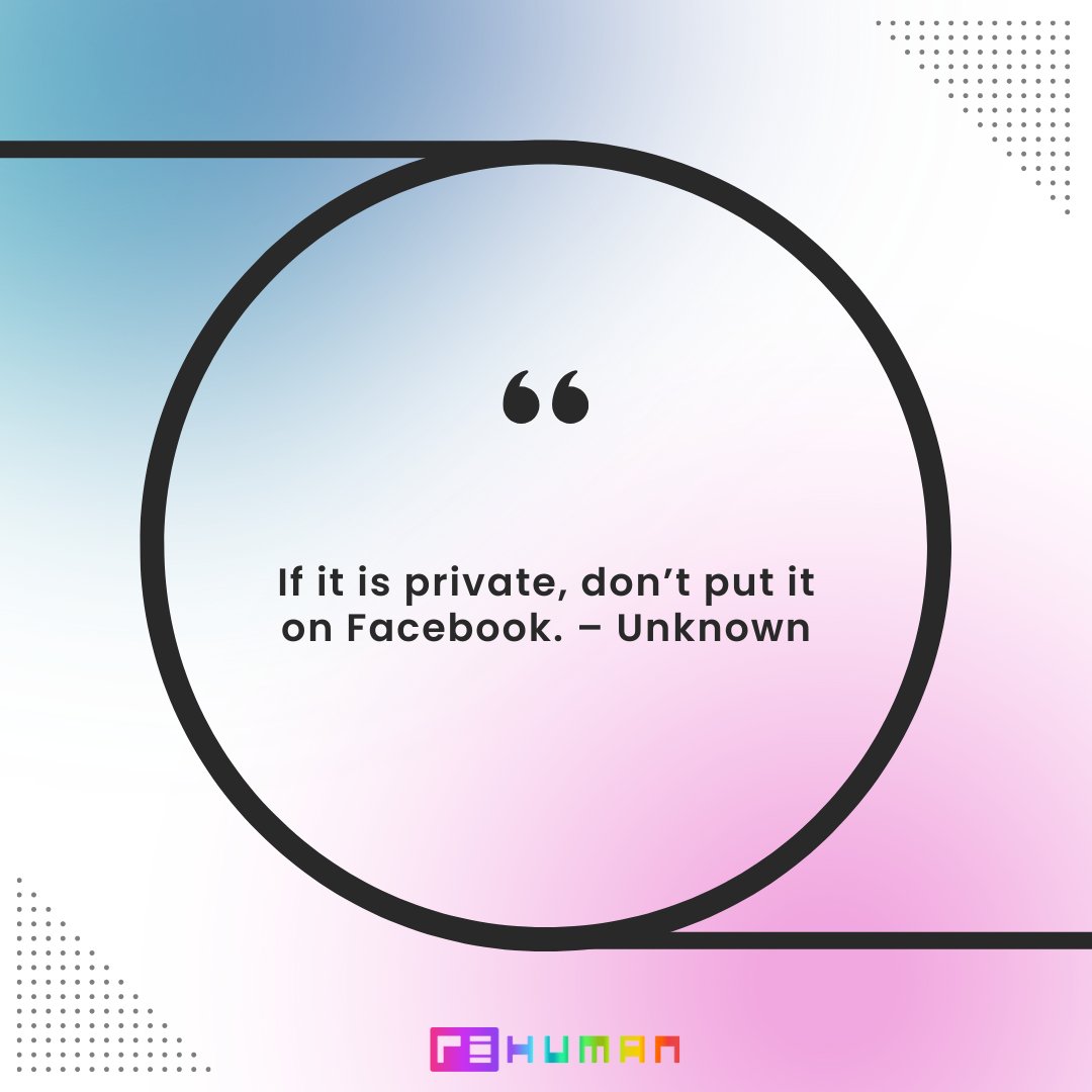 Rehuman_io's tweet photo. Before you post something on Facebook, think twice! If it is too personal or could be used against you in any way, keep it to yourself. Protect your privacy and guard your information carefully. #PrivacyProtection #PrivacyMatters #ThinkBeforeYouPost #InternetSafety #SocialMedia https://t.co/lruLExYeli