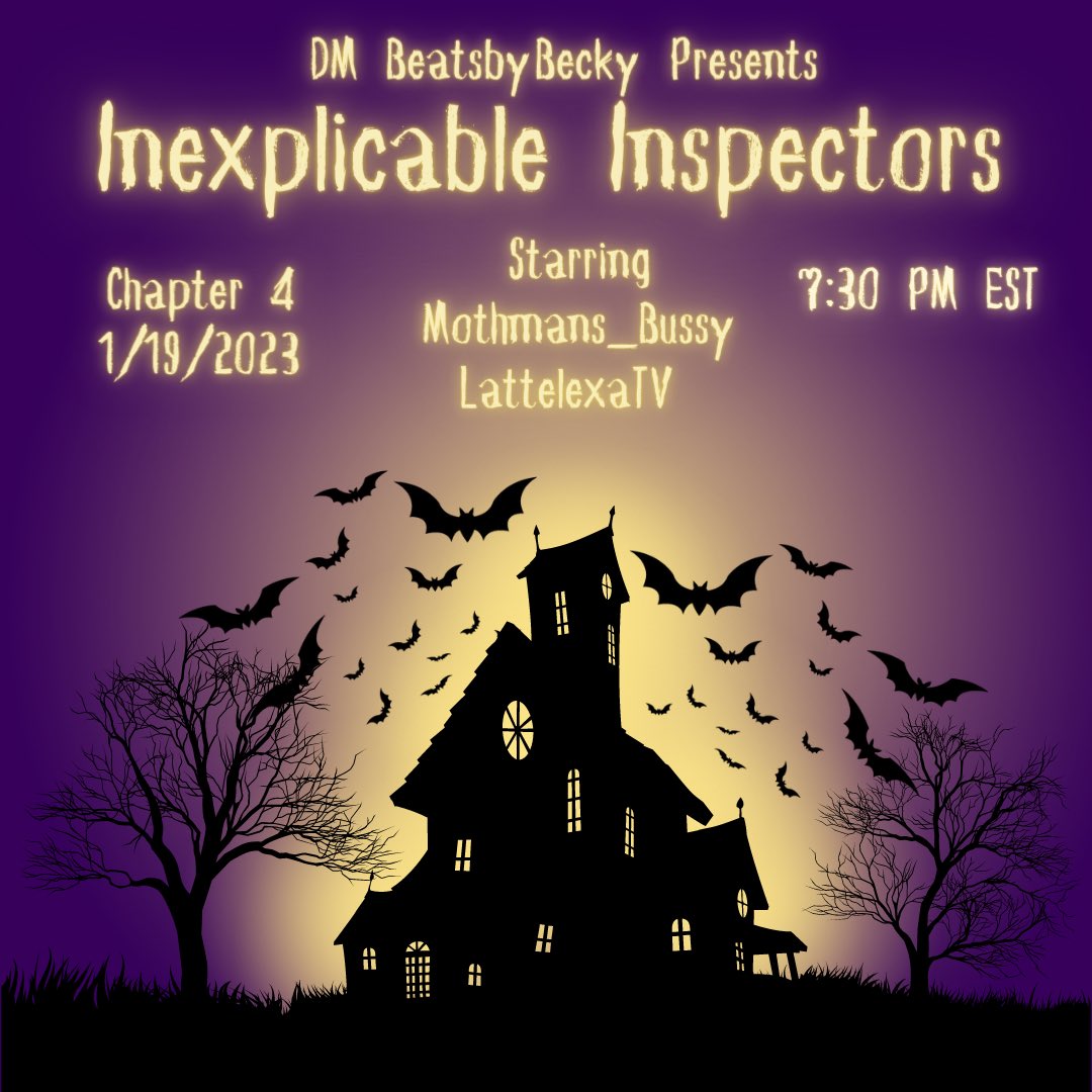 beatsbybeckyttv's tweet photo. We’re back! Tonight at 7:30 PM EST our creepy cast of characters meet their most terrifying challenge yet: accountability. #ttrpg #twitchstreamer #spooky #diceanddecisions @Mothmans_Bussy @LatteLexa https://t.co/X0eT2Tm5lq