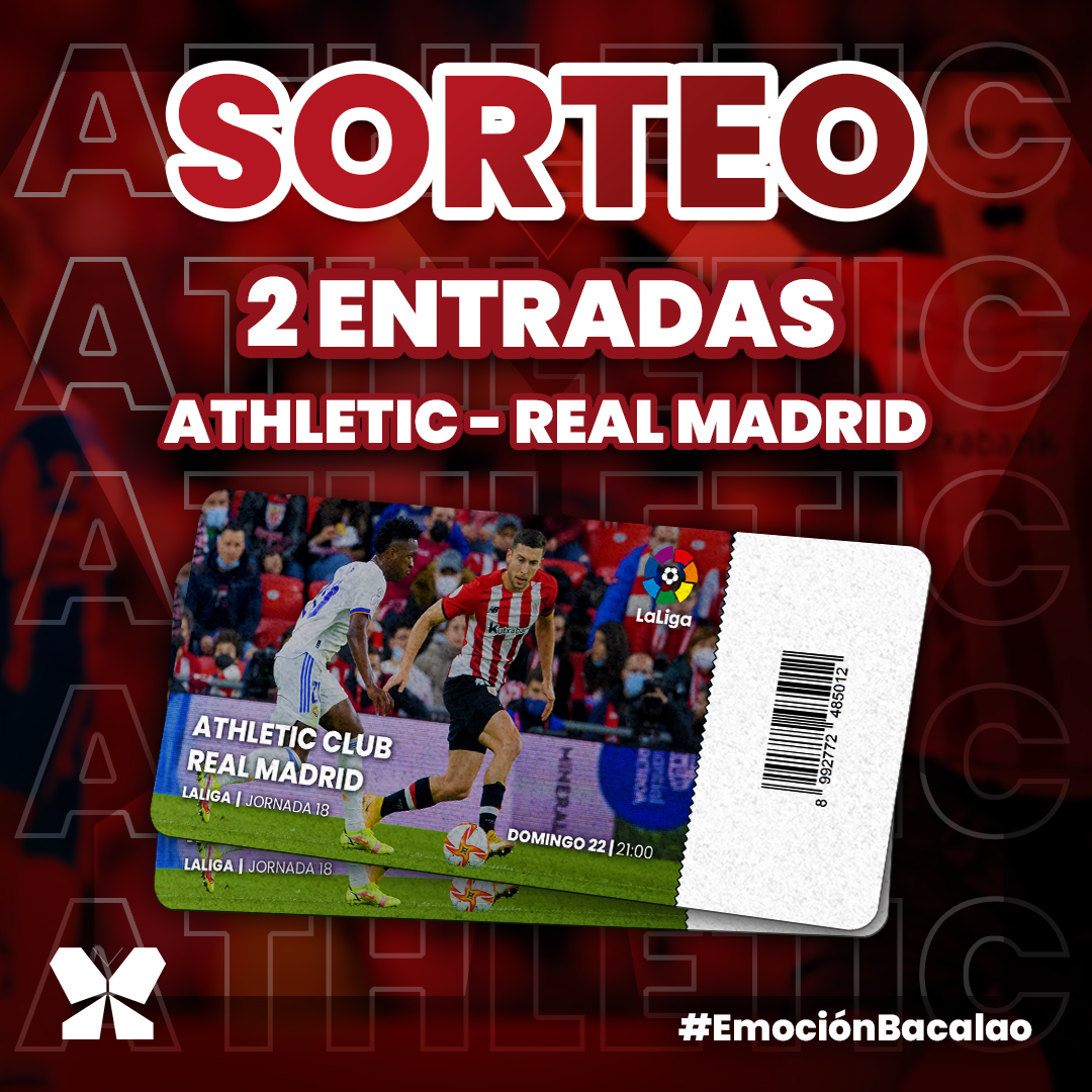 💥𝗦𝗢𝗥𝗧𝗘𝗢

¡Sorteamos 𝟮 𝗲𝗻𝘁𝗿𝗮𝗱𝗮𝘀 para el #AthleticRealMadrid!

<a href="/AthleticClub/">Athletic Club</a> 🆚 <a href="/realmadrid/">Real Madrid C.F.</a>

Requisitos:
1º Seguir a <a href="/RadioPopular/">Radio Popular - Herri Irratia</a>
2º RT y FAV
3º Mencionar a 2 amig@s en comentarios

🔻Hasta este viernes (20/01/2023) a las 16:00

🦁#EmociónBacalao #AthleticClub