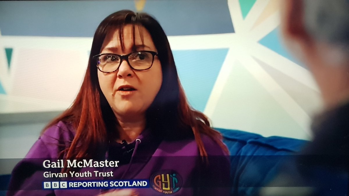 Annette Coburn (@annettecoburn59) on Twitter photo Great to see Gail McMaster <a href="/girvanyouthtrst/">Girvan Youth Trust</a> on <a href="/BBCScotlandNews/">BBC Scotland News</a> talking about the benefits of investing in grassroots Youth Work! <a href="/CommunityUws/">UWS Community Education</a> <a href="/CldTalks/">CLD Talks</a> <a href="/HollieGovus_CLD/">Hollie β
ovus</a> <a href="/CldmScotland/">CLDMScotland</a> <a href="/nnriaz/">Dr Nighet Riaz π</a> <a href="/youthworkhive/">The Youth Work Buzz</a> @DocCTweets <a href="/YouthScotland/">Youth Scotland</a> <a href="/scottishRCC/">Scottish Residential Child Care Wokers POV Podcast</a> <a href="/YouthLinkScot/">YouthLink Scotland</a> <a href="/edscotcld/">Education Scotland CLD</a> Great to see Gail McMaster <a href="/girvanyouthtrst/">Girvan Youth Trust</a> on <a href="/BBCScotlandNews/">BBC Scotland News</a> talking about the benefits of investing in grassroots Youth Work! <a href="/CommunityUws/">UWS Community Education</a> <a href="/CldTalks/">CLD Talks</a> <a href="/HollieGovus_CLD/">Hollie β
ovus</a> <a href="/CldmScotland/">CLDMScotland</a> <a href="/nnriaz/">Dr Nighet Riaz π</a> <a href="/youthworkhive/">The Youth Work Buzz</a> @DocCTweets <a href="/YouthScotland/">Youth Scotland</a> <a href="/scottishRCC/">Scottish Residential Child Care Wokers POV Podcast</a> <a href="/YouthLinkScot/">YouthLink Scotland</a> <a href="/edscotcld/">Education Scotland CLD</a>
