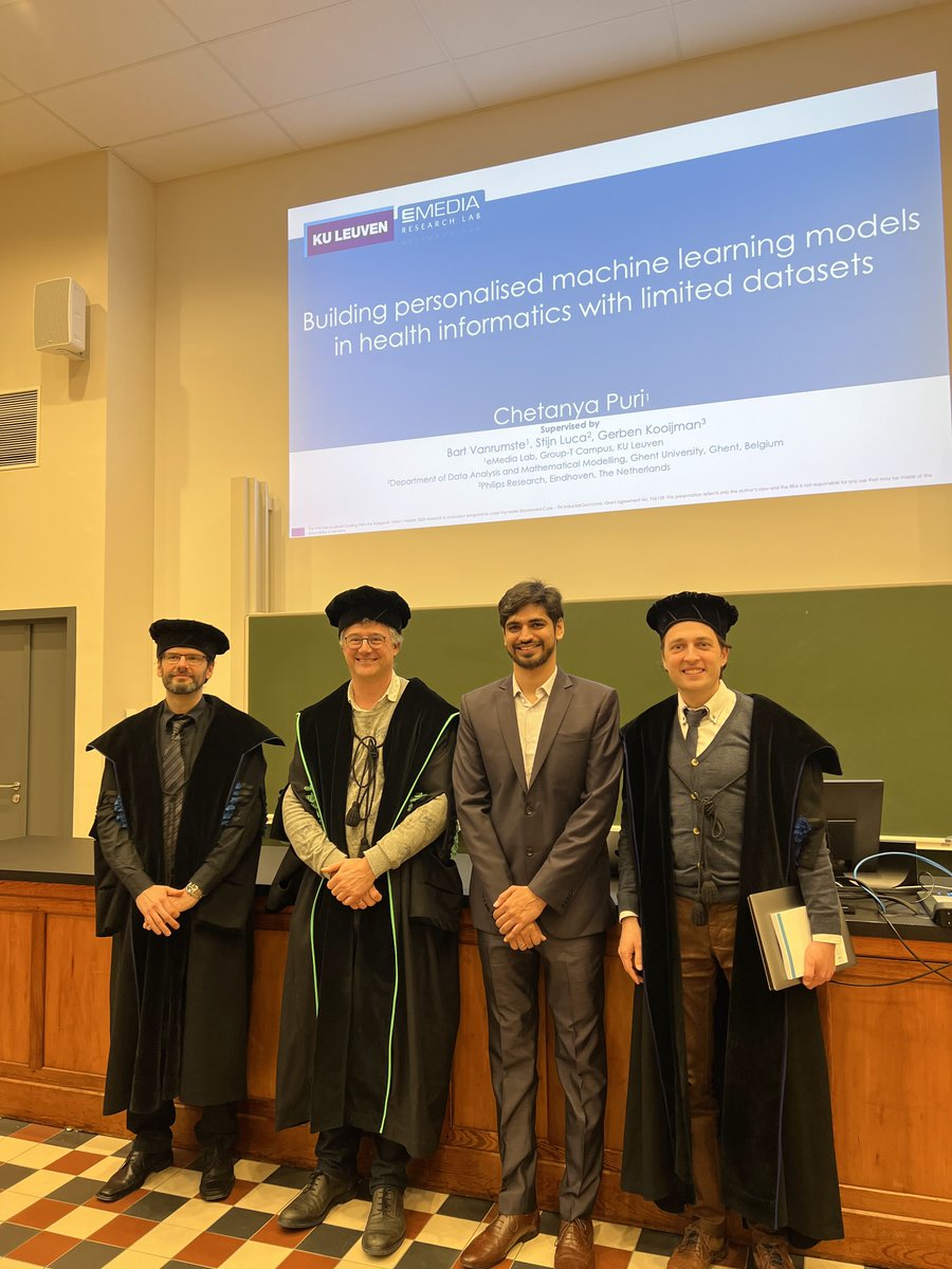 Bart Vanrumste (@bartvanrumste) on Twitter photo Congratulation to dr. Chetanya Puri on obtaining his PhD.
idp.kuleuven.be/idp/profile/SA…
A fruitful collaboration with <a href="/PhilipsResearch/">Philips Research</a> in the framework of H2020 ITN HEART heart-itn.eu
<a href="/HeartProjectITN/">HEART Project</a>
<a href="/GroupT_KULeuven/">Campus Group T Leuven</a>
<a href="/eMediaResearch/">eMedia Research Lab</a>
<a href="/LeuvenAi/">Leuven.AI</a> Congratulation to dr. Chetanya Puri on obtaining his PhD.
idp.kuleuven.be/idp/profile/SA…
A fruitful collaboration with <a href="/PhilipsResearch/">Philips Research</a> in the framework of H2020 ITN HEART heart-itn.eu
<a href="/HeartProjectITN/">HEART Project</a>
<a href="/GroupT_KULeuven/">Campus Group T Leuven</a>
<a href="/eMediaResearch/">eMedia Research Lab</a>
<a href="/LeuvenAi/">Leuven.AI</a>